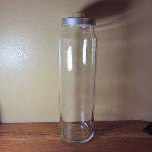 glass storage container tall ikea pasta metal lid (H167)